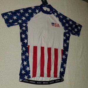 USA Cycling Jersey Short Sleeve Full Zip with Pockets NEW W/Tags